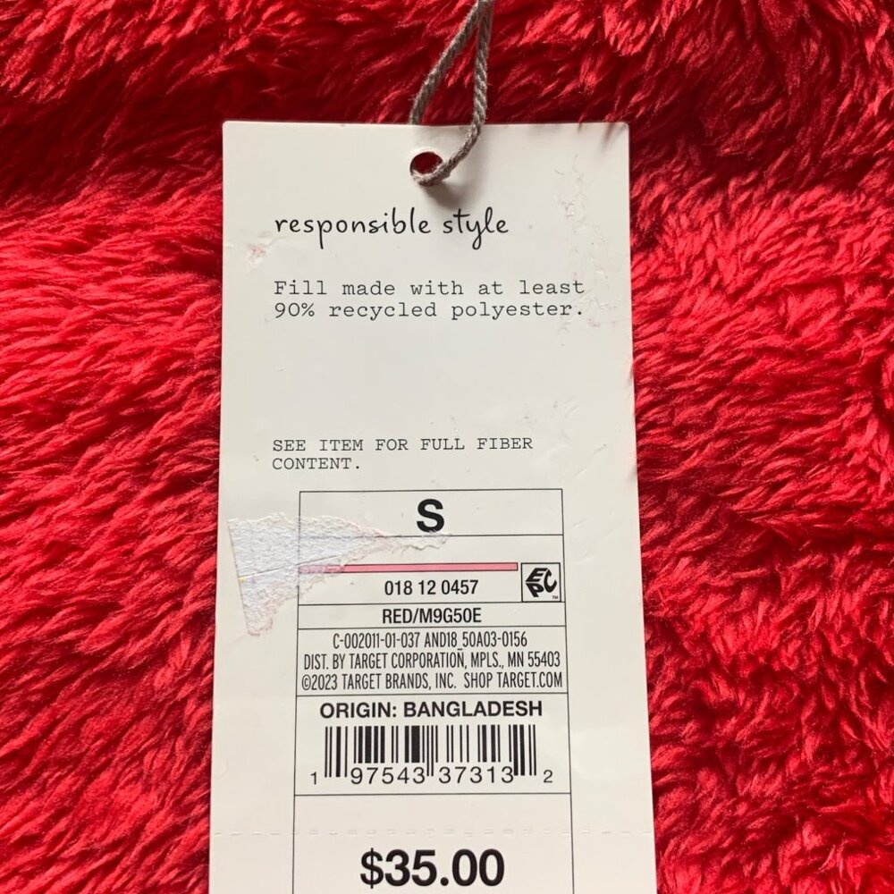 A New Day Womens Red Puffer Vest Lightweight Quilted Outerwear W/ Pockets Small - Picture 9 of 10